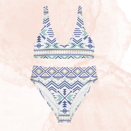 Pattern Aztec Recycled High-Waist Bikini