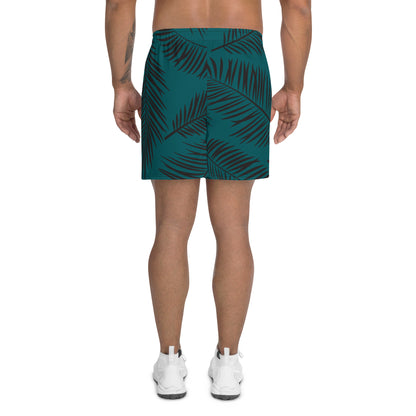 Sportliche Shorts mit grünem Blattmuster für Herren