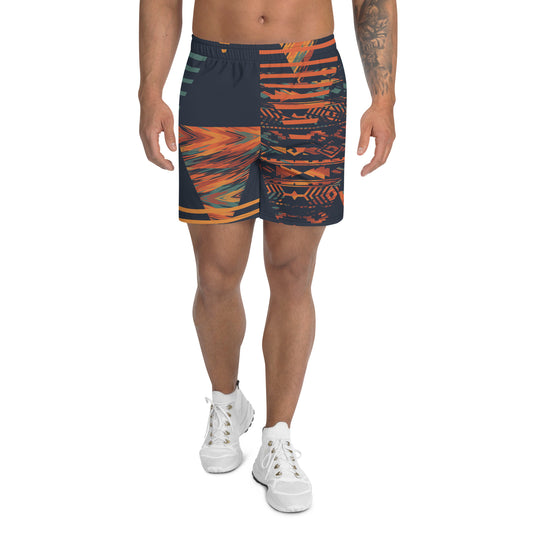 Orange and Indigo Men's  Shorts