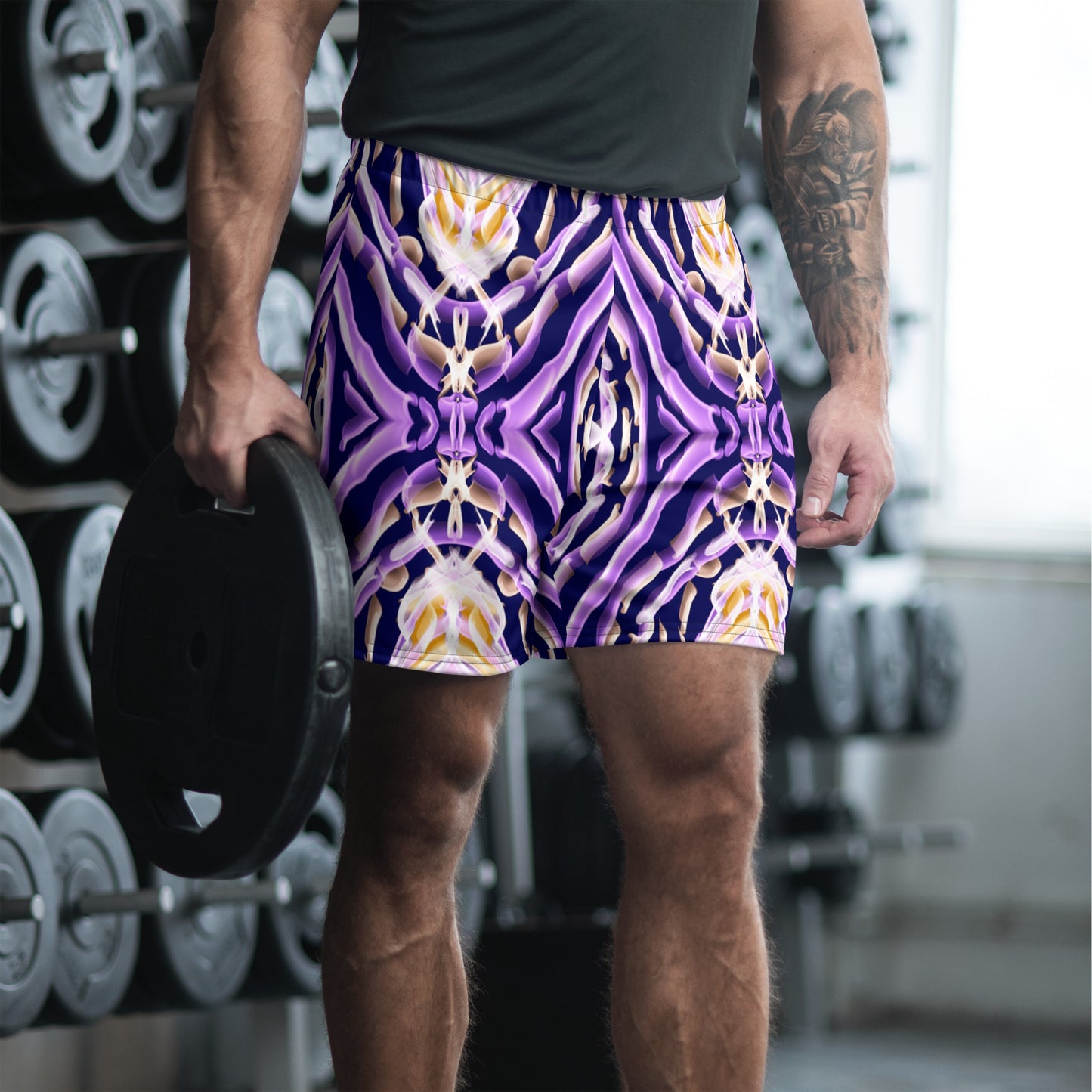 Lila Herren Shorts mit afrikanischem Druck