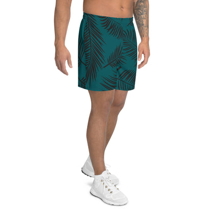 Sportliche Shorts mit grünem Blattmuster für Herren